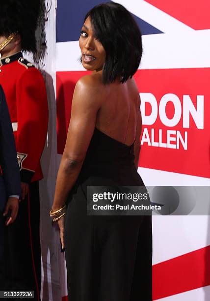 Actress Angela Bassett attends the premiere of "London Has Fallen" at ArcLight Cinemas Cinerama Dome on March 1, 2016 in Hollywood, California.