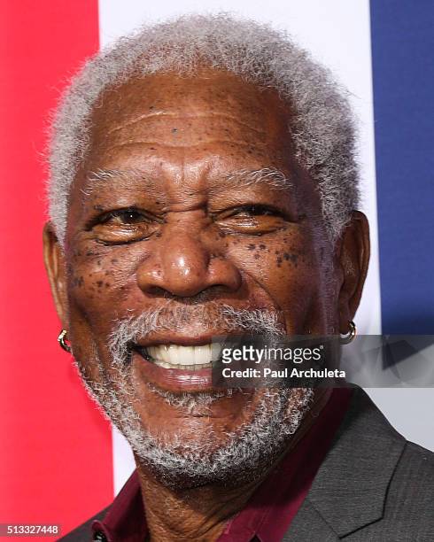 Actor Morgan Freeman attends the premiere of "London Has Fallen" at ArcLight Cinemas Cinerama Dome on March 1, 2016 in Hollywood, California.