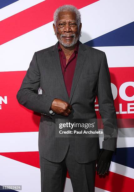 Actor Morgan Freeman attends the premiere of "London Has Fallen" at ArcLight Cinemas Cinerama Dome on March 1, 2016 in Hollywood, California.