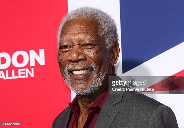 Actor Morgan Freeman attends the premiere of "London Has Fallen" at ArcLight Cinemas Cinerama Dome on March 1, 2016 in Hollywood, California.
