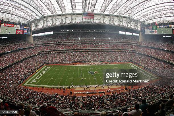 General view of the stadium taken during the game between the Houston Texans and the San Diego Chargers on September 12, 2004 at Reliant Stadium in...