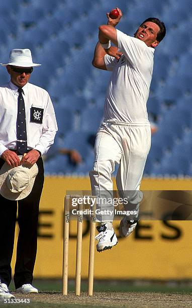 Tony Dodemaide of the Victorian Bushrangers in action during a Sheffield Sheild match held at the Melbourne Cricket Ground 1996, in Melbourne,...