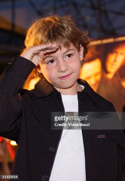 Actor Jonah Bobo attends the premiere of Warner Bros. "Around the Bend" at the DGA on September 21, 2004 in Hollywood, California.