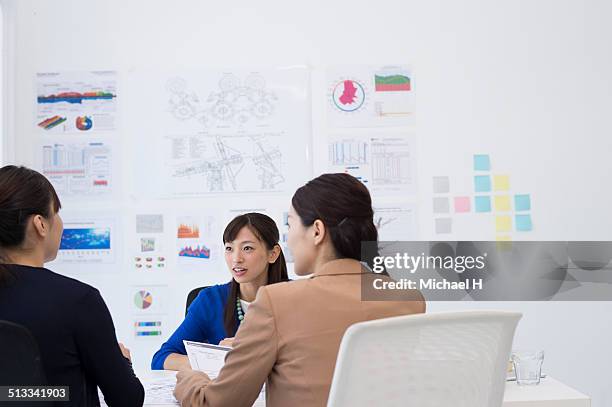 business women at a table having a meeting - michael virtue stock pictures, royalty-free photos & images