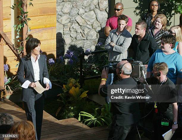 Host Julie Chen appears at the final episode of "Big Brother 5" on September 21, 2004 at the CBS Studio Center, in Studio City, California.