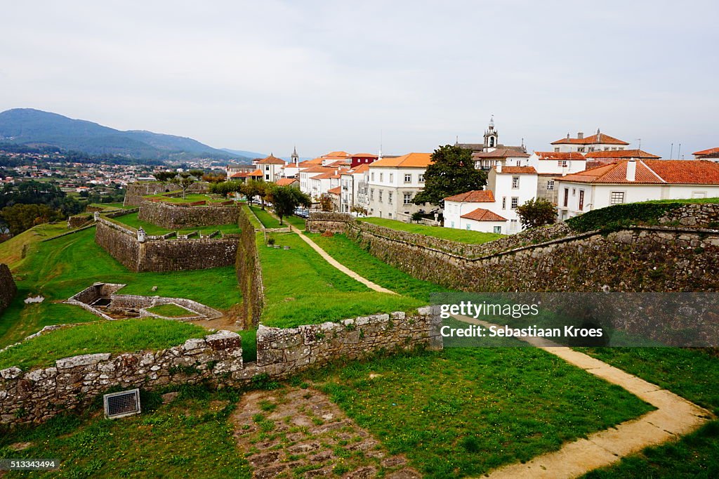 Colourful view Fortress and Old Town, Valença, Portugal
