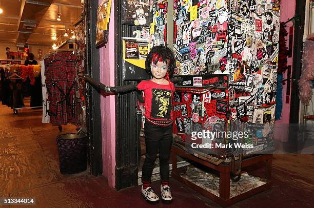 Atmosphere at Trash and Vaudeville as the store moves after 41 years on February 28, 2016 in New York City.