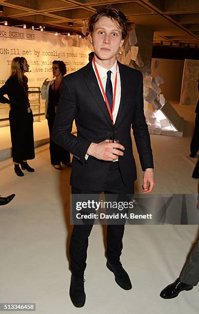 George MacKay attends the Bright Young Things Gala 2016, a Young Patrons of the National Theatre event in support of emerging talent, at The National...