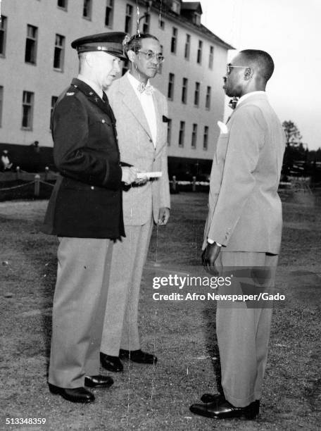 Civil Rights leader and judge Raymond Pace Alexander, RM Lawson and William C Graham, 1954.