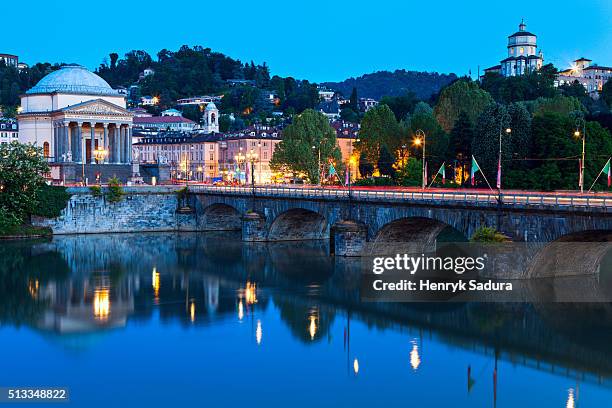 gran madre church in turin - torino ita stock-fotos und bilder