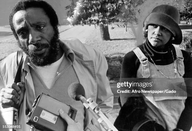 Writer and social activist Dick Gregory during a press conference, Washington DC, 1972.