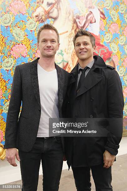 Actors Neil Patrick Harris and David Burtka attend the 2016 Armory Show and Armory Arts Week at Piers 92 and 94 on March 2, 2016 in New York City.