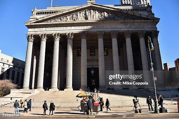 View of New York State Supreme Court during the time Madonna was due to appear to fight her custody battle against former husband Guy Ritchie. Both...