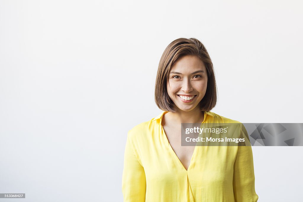 Happy young businesswoman