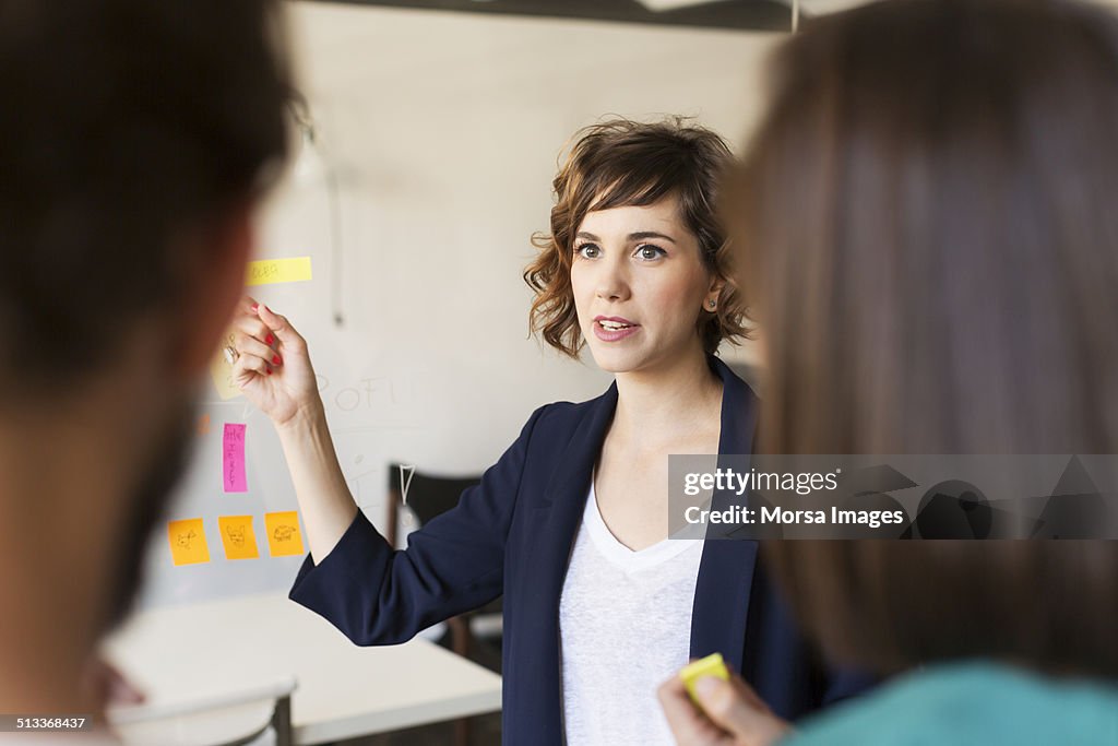 Businesswoman giving presentation