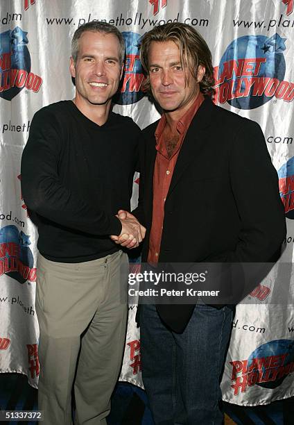 Fisherman Byron Velvick and Realtor Jay Overbye make an appearance at Planet Hollywood for the season premiere party of "The Bachelor" where one of...