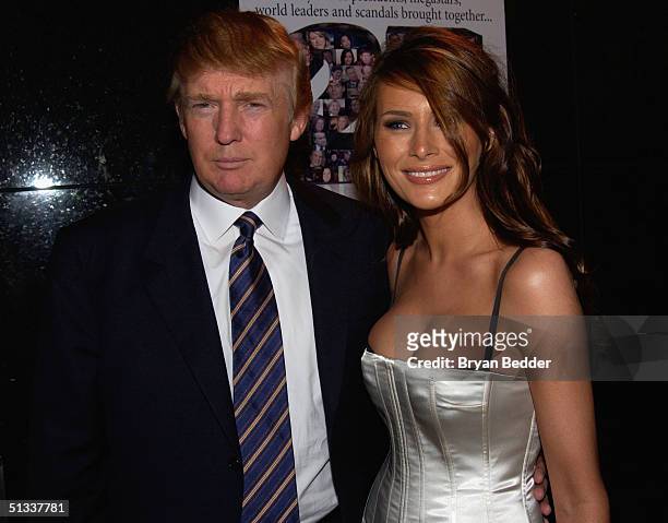 Donald Trump and Melania Knauss arrive to the celebration in honor of Barbara Walters and 25 years of "20/20" September 22, 2004 in New York City.