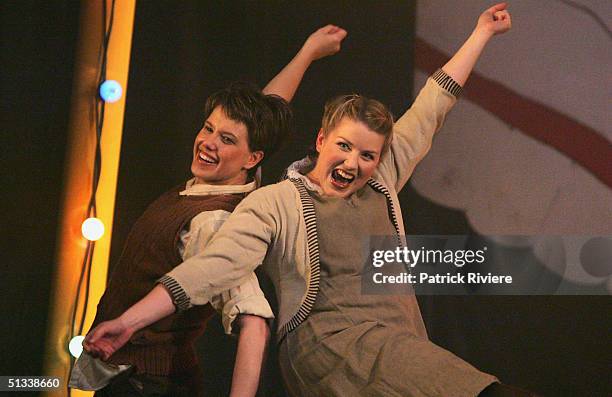 Young opera singers Penelope Mills and Siam Pendry perform during a dress rehearsal of Engelbert Humperdinck's Hansel and Gretel at the Independent...