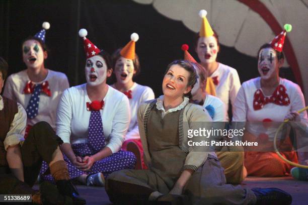Young opera singer Penelope Mills performs during a dress rehearsal of Engelbert Humperdinck's Hansel and Gretel at the Independent Theatre September...
