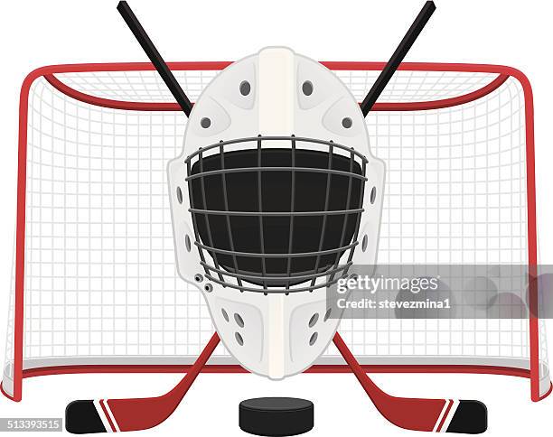 hockey mask - hockey net stock illustrations