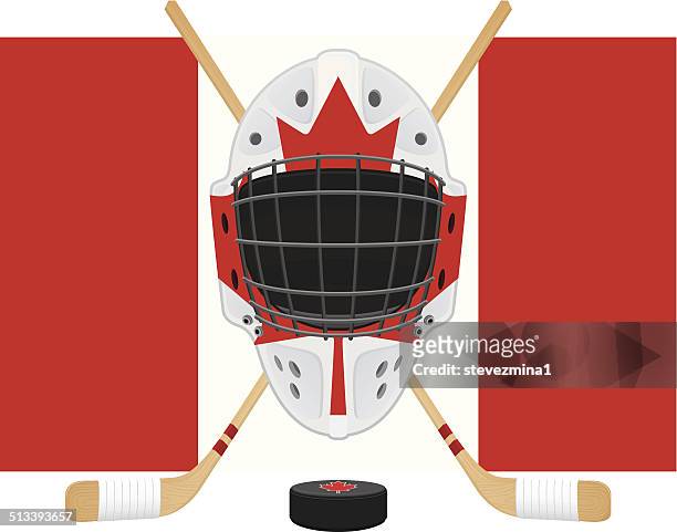 canadian hockey gear - roller hockey stock illustrations
