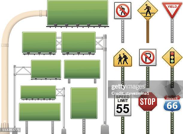 road signs - two lanes to one stock illustrations