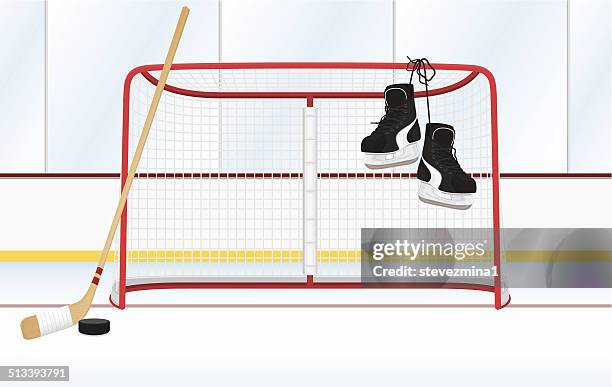 hockey arena - hockey net stock illustrations