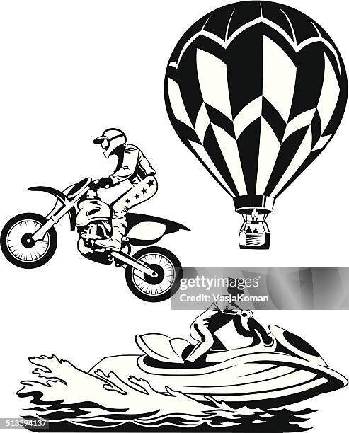 dangerous sports - stunt stock illustrations