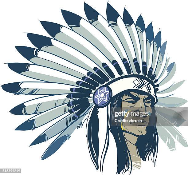 native american - headdress stock illustrations