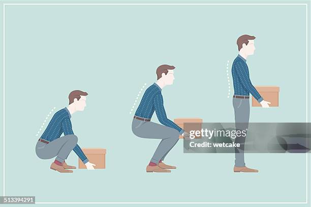 stockillustraties, clipart, cartoons en iconen met lifting diagram - menselijke rug