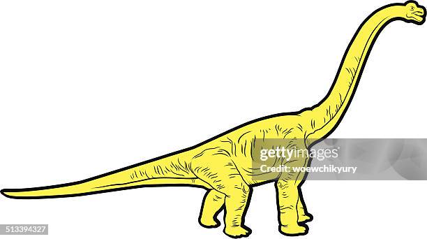 ilustrações, clipart, desenhos animados e ícones de herbívoro dinosaur (diplódoco) - diplodocus