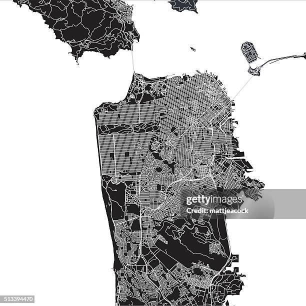 san francisco city map - san francisco california stock illustrations