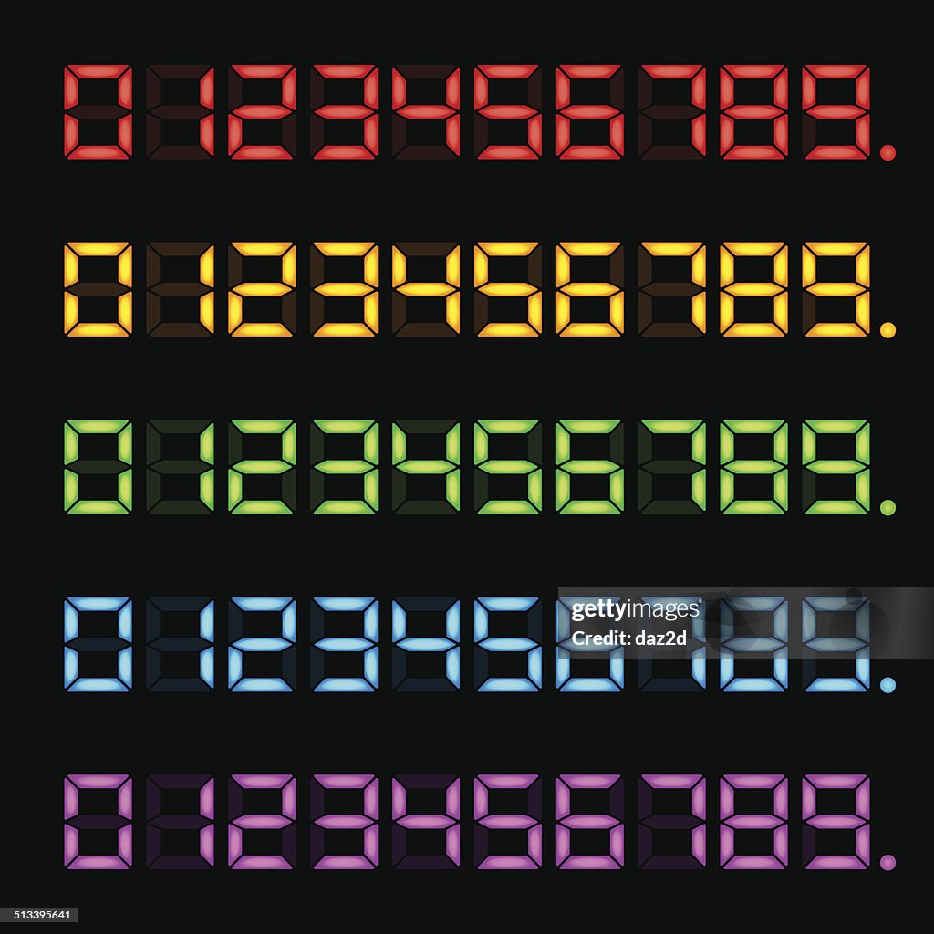 Set Of Color LED Numbers