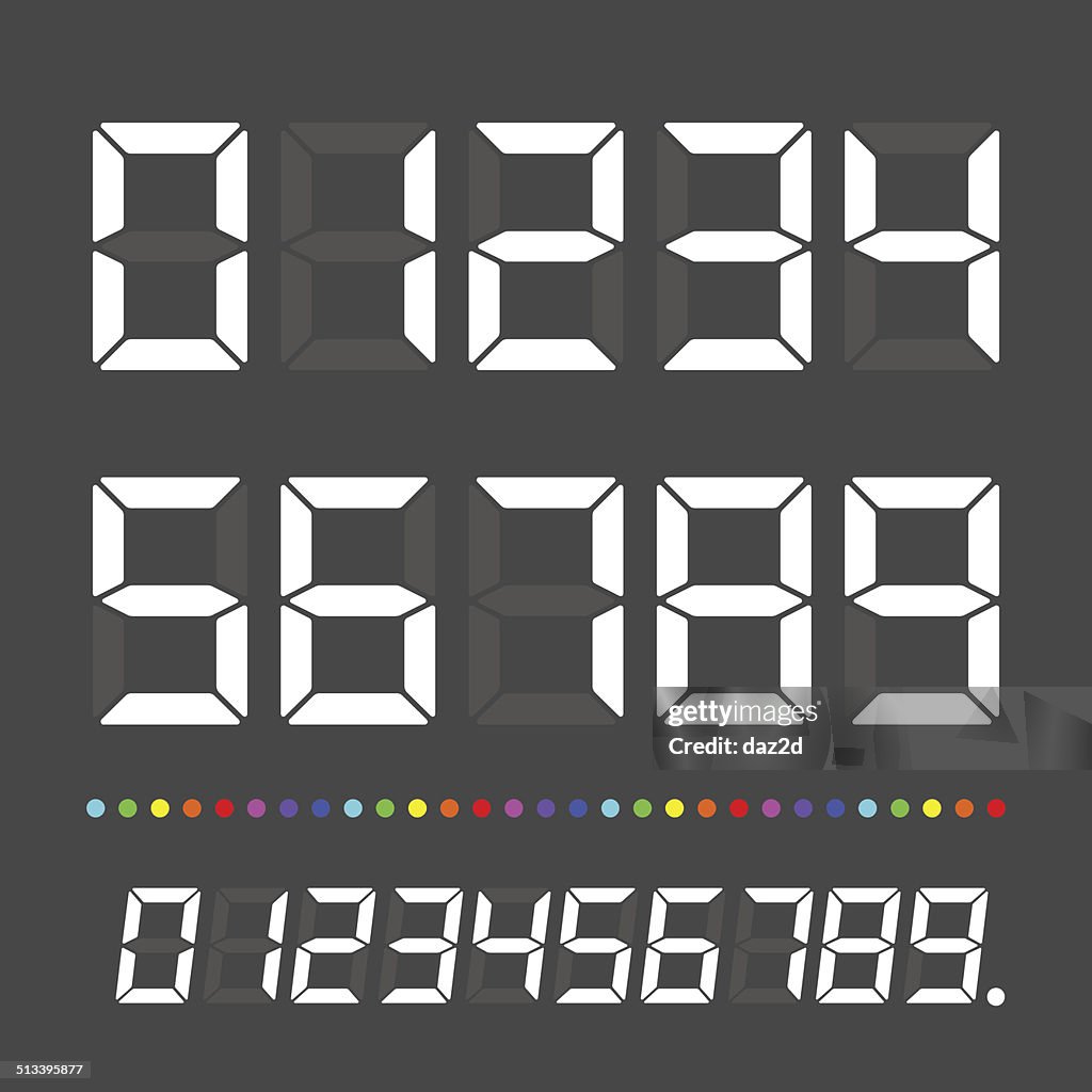 Led Digit Layout Led Digits On Grey High-Res Vector Graphic - Getty Images