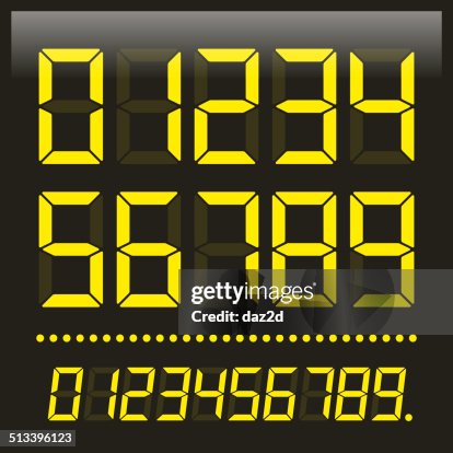 Projecting Yellow Number Sign Yellow Led Numbers High-Res Vector Graphic - Getty Images