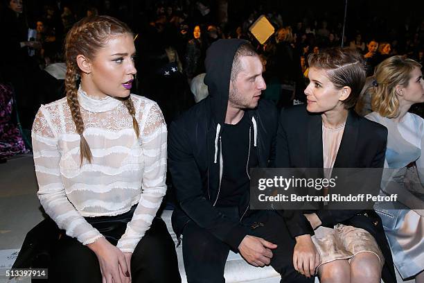 Actors Adele Exarchopoulos, Jamie Bell and Kate Mara attend the H&M Studio show as part of the Paris Fashion Week Womenswear Fall/Winter 2016/2017 on...