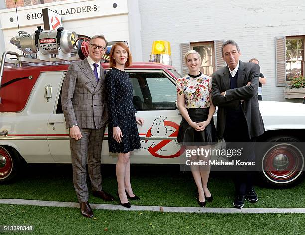 Director Paul Feig, executive producer Jessie Henderson, co-producer Katie Dippold, and producer Ivan Reitman attend the "Ghostbusters" Fan Event...