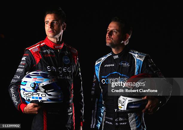 Brothers Rick Kelly and Todd Kelly of Nissan Motosport pose during a V8 Supercars portrait session on March 3, 2016 in Adelaide, Australia.