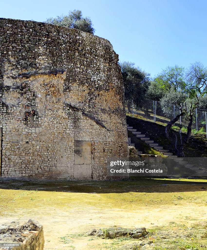 Ruins of the Roman Theatre of Italica in Spain