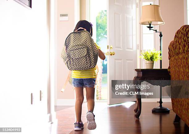leaving for first day of school - leaving school imagens e fotografias de stock