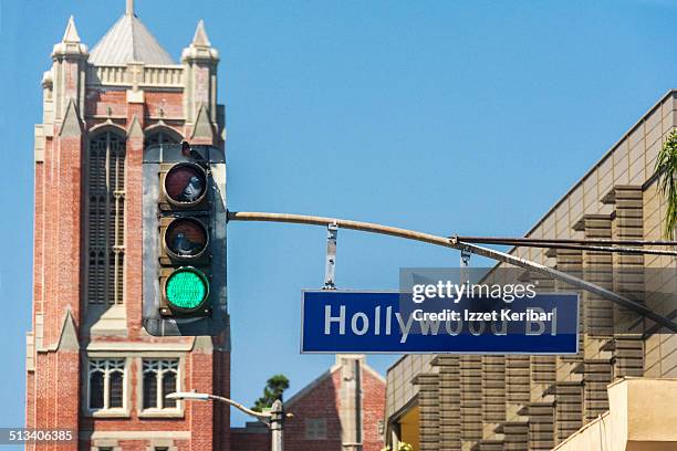 hollywood boulevard, los angeles, usa - hollywood sign fotografías e imágenes de stock