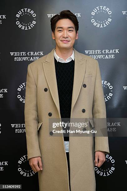 South Korean actor Jung Gyu-Woon attends the photocall for 'BUTTERO' 2016 S/S White Crack on February 26, 2016 in Seoul, South Korea.