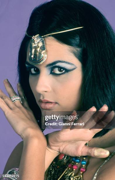 Maria Reyes, Miss Spain 1995, on a photo shoot like Cleopatra, 23rd November 1995, Madrid, Spain. .