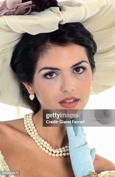 Maria Reyes, Miss Spain 1995, on a photo shoot like Sissi, 23rd November 1995, Madrid, Spain. .