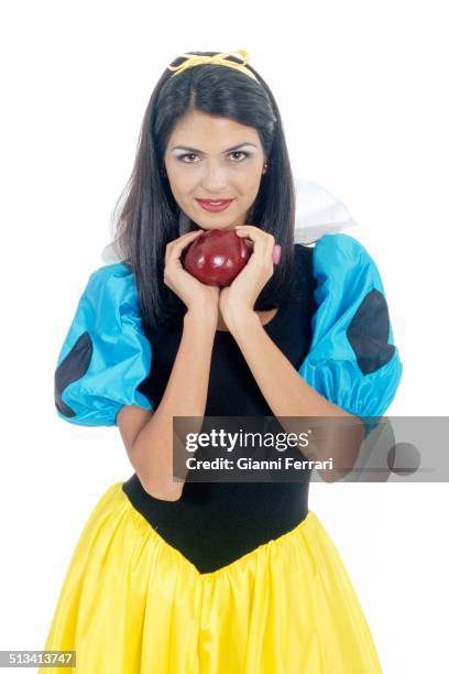 Reyes, Miss Spain 1995, on a photo shoot like Snow White, 23rd November 1995, Madrid, Spain. .