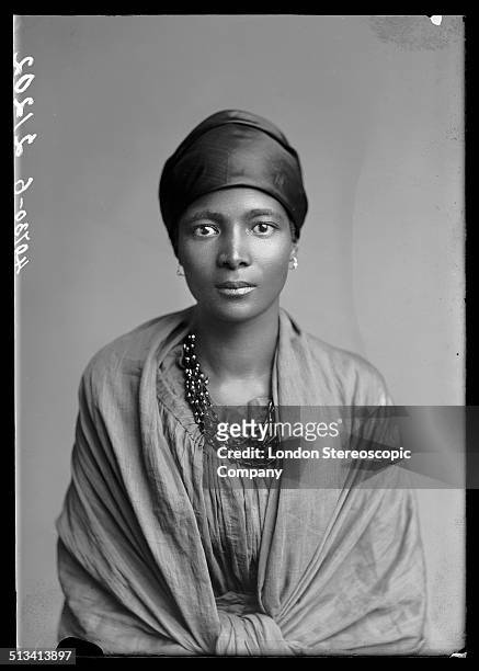 South African singer Eleanor Xiniwe, a member of The African Choir, 1891. The choir, drawn from seven different South African tribes, toured Britain...