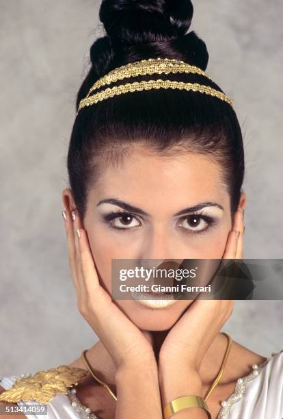 Maria Reyes, Miss Spain 1995, on a photo shoot like Venus, 23rd November 1995, Madrid, Spain. .