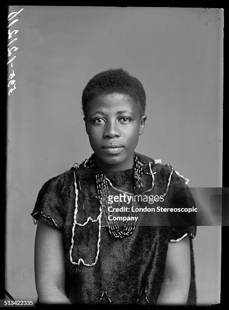 South African singer Johanna Jonkers, a member of The African Choir, London, 1891. The choir, drawn from seven different South African tribes, toured...