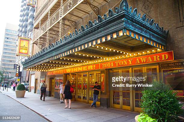 marquee in front of landmark broadway theatre - broadway street stock pictures, royalty-free photos & images
