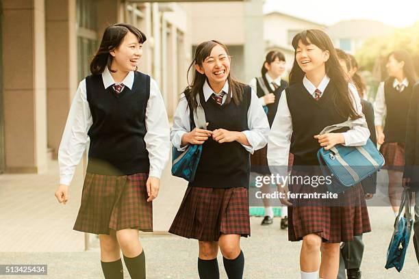 first day of school in japan - teenagers japanese stock pictures, royalty-free photos & images